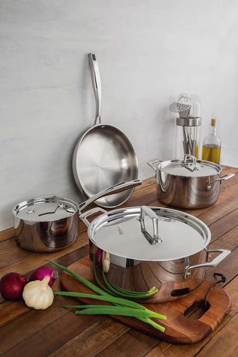 Tramontina Tramontina Grano 7-piece stainless steel cookware set with tri-ply body, 65140126